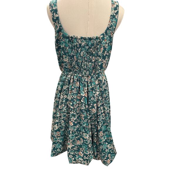 Land of the Free Women's Green Floral Tank Ruffled Lines Short Dress Large - Picture 6 of 13